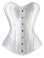 Everbellus Black Satin Sexy Strong Boned Corset Lace Up Bustier Top W4