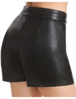 Everbellus Black Leather Leggings for Women Tummy Control Stretchy Leather Pants 2